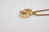 Authentic Christian Dior Gold Tone Rhinestone Chain Pendant Necklace CD 2171I