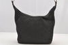 Authentic GUCCI Web Sherry Line Shoulder Bag Canvas Leather 01234 Black 2172I