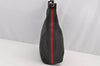 Authentic GUCCI Web Sherry Line Shoulder Bag Canvas Leather 01234 Black 2172I