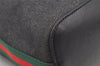 Authentic GUCCI Web Sherry Line Shoulder Bag Canvas Leather 01234 Black 2172I