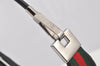 Authentic GUCCI Web Sherry Line Shoulder Bag Canvas Leather 01234 Black 2172I