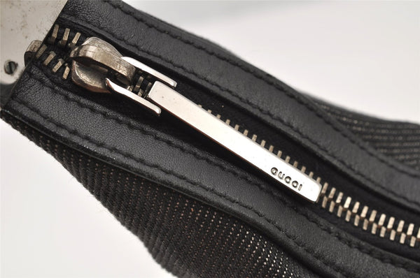 Authentic GUCCI Web Sherry Line Shoulder Bag Canvas Leather 01234 Black 2172I