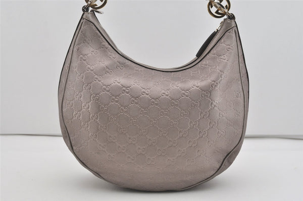 Authentic GUCCI Guccissima Twins GG Leather Shoulder Bag 232962 Purple 2173I