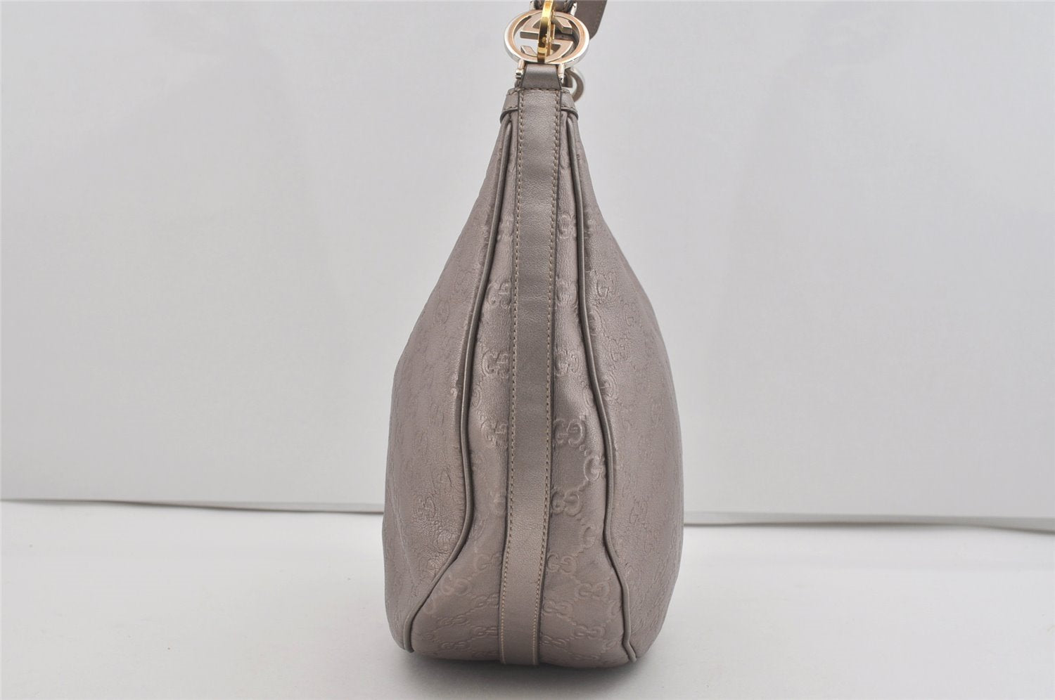 Authentic GUCCI Guccissima Twins GG Leather Shoulder Bag 232962 Purple 2173I