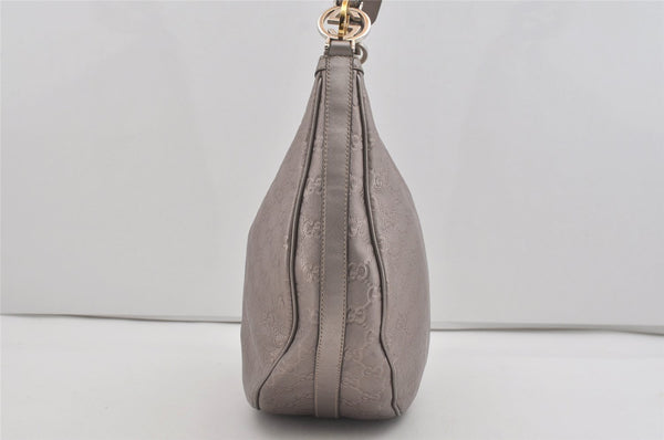 Authentic GUCCI Guccissima Twins GG Leather Shoulder Bag 232962 Purple 2173I