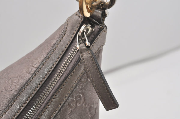 Authentic GUCCI Guccissima Twins GG Leather Shoulder Bag 232962 Purple 2173I