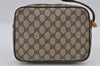 Authentic GUCCI Vintage Clutch Hand Bag Purse GG PVC Leather Brown 2175I