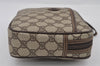 Authentic GUCCI Vintage Clutch Hand Bag Purse GG PVC Leather Brown 2175I