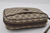 Authentic GUCCI Vintage Clutch Hand Bag Purse GG PVC Leather Brown 2175I