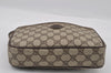 Authentic GUCCI Vintage Clutch Hand Bag Purse GG PVC Leather Brown 2175I