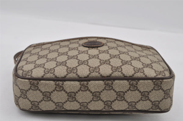 Authentic GUCCI Vintage Clutch Hand Bag Purse GG PVC Leather Brown 2175I