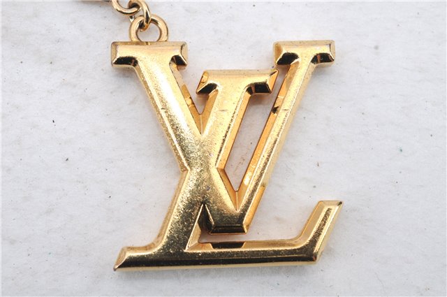 Auth Louis Vuitton Porte Cles LV Facettes Charm Key Ring Gold M65216 LV 2176D