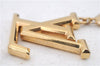 Auth Louis Vuitton Porte Cles LV Facettes Charm Key Ring Gold M65216 LV 2176D