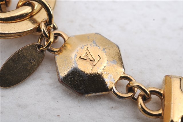 Auth Louis Vuitton Porte Cles LV Facettes Charm Key Ring Gold M65216 LV 2176D