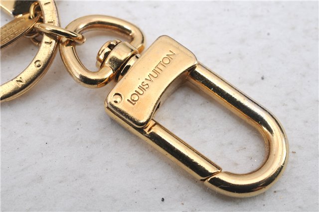 Auth Louis Vuitton Porte Cles LV Facettes Charm Key Ring Gold M65216 LV 2176D