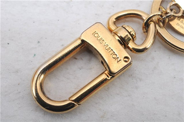 Auth Louis Vuitton Porte Cles LV Facettes Charm Key Ring Gold M65216 LV 2176D