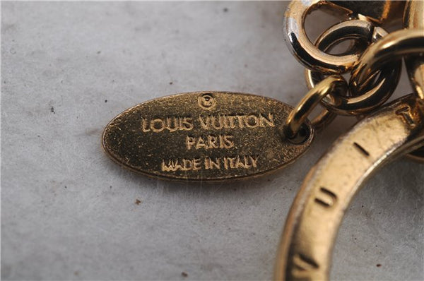 Auth Louis Vuitton Porte Cles LV Facettes Charm Key Ring Gold M65216 LV 2176D