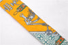 Authentic HERMES Twilly Scarf Metal Fittings Design Silk Yellow 2177D