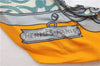 Authentic HERMES Twilly Scarf Metal Fittings Design Silk Yellow 2177D