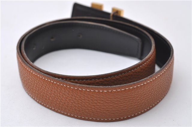 Auth HERMES Ladies Leather Belt Reversible Size 70cm 27.6