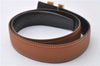 Auth HERMES Ladies Leather Belt Reversible Size 70cm 27.6" Brown Black Box 2178D