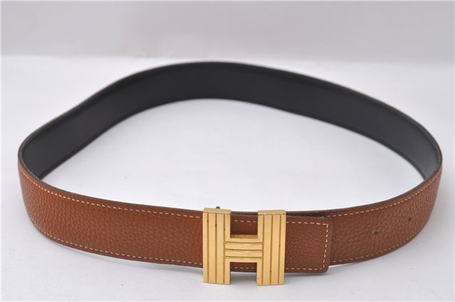 Auth HERMES Ladies Leather Belt Reversible Size 70cm 27.6