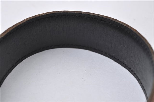 Auth HERMES Ladies Leather Belt Reversible Size 70cm 27.6" Brown Black Box 2178D