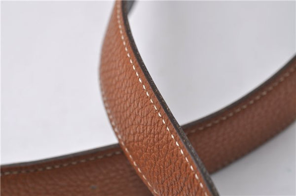 Auth HERMES Ladies Leather Belt Reversible Size 70cm 27.6" Brown Black Box 2178D