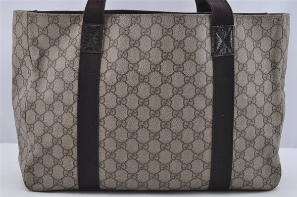 Authentic GUCCI Vintage Shoulder Tote Bag GG PVC Leather 141624 Brown 2178I