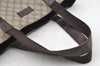 Authentic GUCCI Vintage Shoulder Tote Bag GG PVC Leather 141624 Brown 2178I