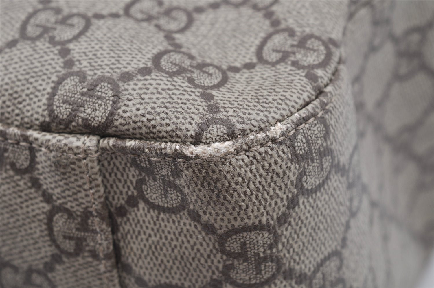 Authentic GUCCI Vintage Shoulder Tote Bag GG PVC Leather 141624 Brown 2178I