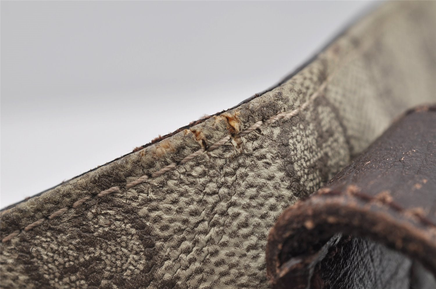 Authentic GUCCI Vintage Shoulder Tote Bag GG PVC Leather 141624 Brown 2178I