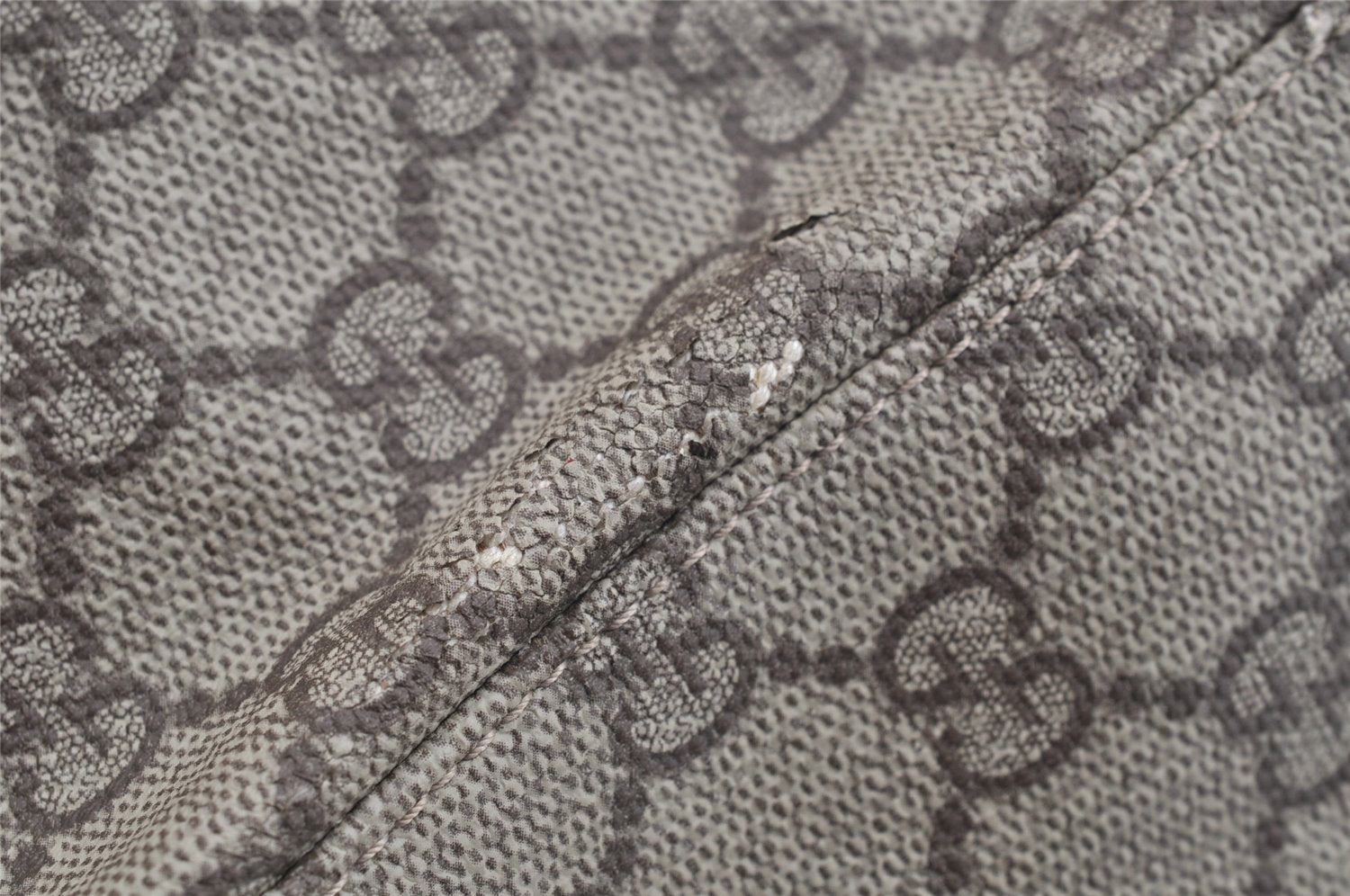 Authentic GUCCI Vintage Shoulder Tote Bag GG PVC Leather 141624 Brown 2178I