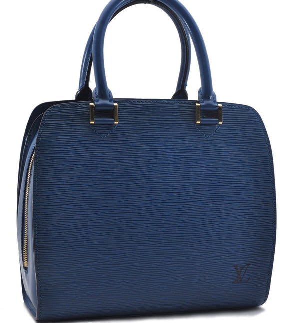 Authentic Louis Vuitton Epi Pont Neuf Hand Bag Blue M52055 LV 2180D
