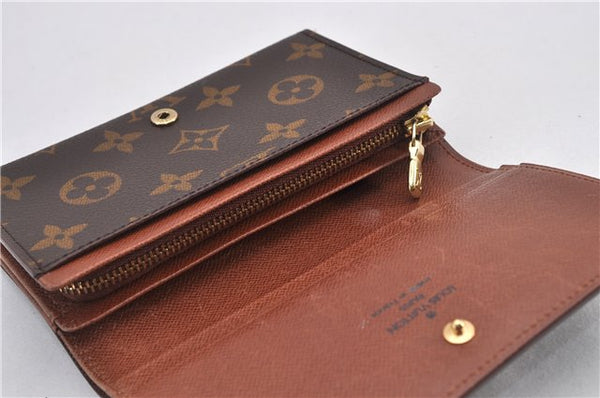 Auth Louis Vuitton Monogram Porte Monnaie Billets Tresor Wallet M61730 LV 2181F