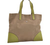 Authentic PRADA Vintage Canvas Leather Hand Tote Bag Beige 2182I