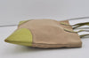 Authentic PRADA Vintage Canvas Leather Hand Tote Bag Beige 2182I