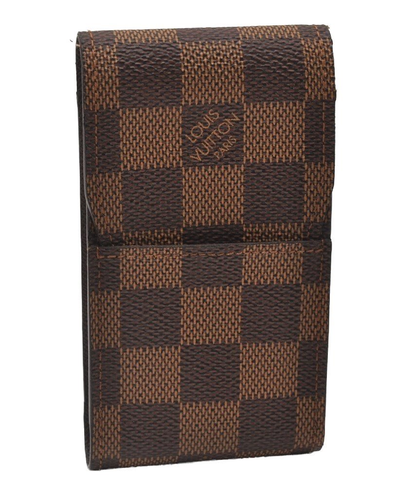Authentic Louis Vuitton Damier Etui Cigarette Case N63024 LV 2185I