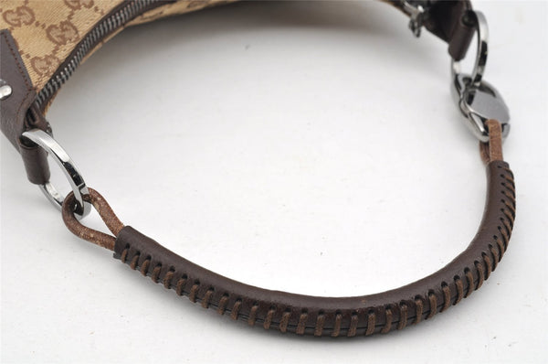 Authentic GUCCI Shoulder Hand Bag Purse GG Canvas Leather 115002 Brown 2186I