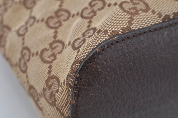 Authentic GUCCI Shoulder Hand Bag Purse GG Canvas Leather 115002 Brown 2186I