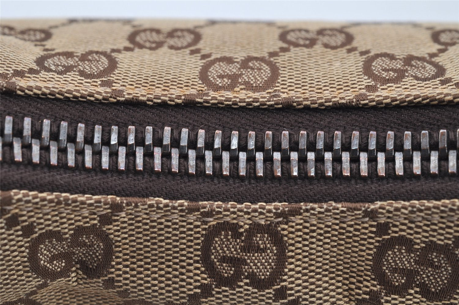 Authentic GUCCI Shoulder Hand Bag Purse GG Canvas Leather 115002 Brown 2186I