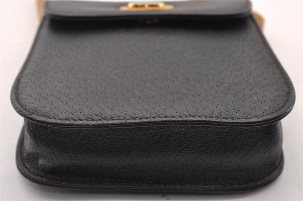 Authentic GUCCI Vintage Shoulder Cross Body Bag Purse Leather Black 2189I