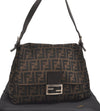 Authentic FENDI Zucca Mamma Baguette Shoulder Bag Canvas Leather Brown 2190I