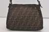 Authentic FENDI Zucca Mamma Baguette Shoulder Bag Canvas Leather Brown 2190I