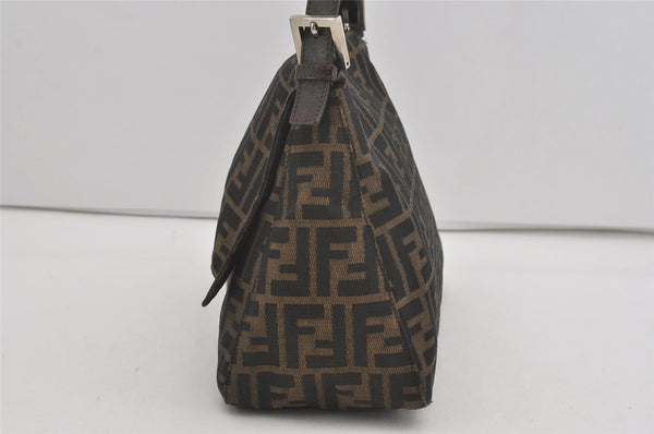 Authentic FENDI Zucca Mamma Baguette Shoulder Bag Canvas Leather Brown 2190I