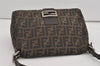 Authentic FENDI Zucca Mamma Baguette Shoulder Bag Canvas Leather Brown 2190I