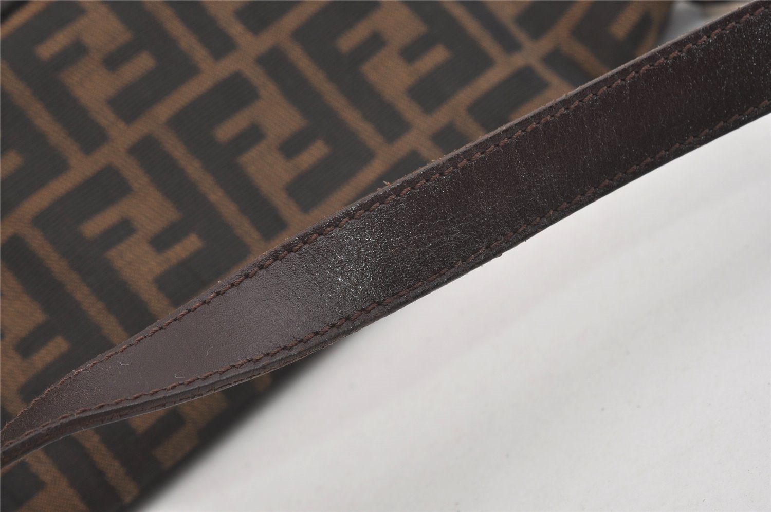 Authentic FENDI Zucca Mamma Baguette Shoulder Bag Canvas Leather Brown 2190I