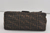 Authentic FENDI Zucca Mamma Baguette Shoulder Bag Canvas Leather Brown 2190I