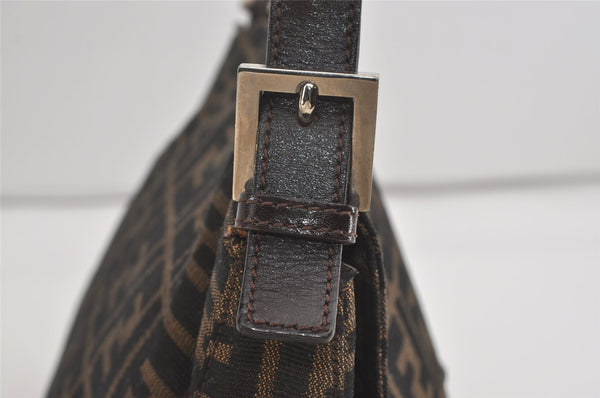 Authentic FENDI Zucca Mamma Baguette Shoulder Bag Canvas Leather Brown 2190I