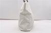 Authentic CHANEL Vintage Caviar Skin CC Logo Shoulder Tote Bag White 2192G